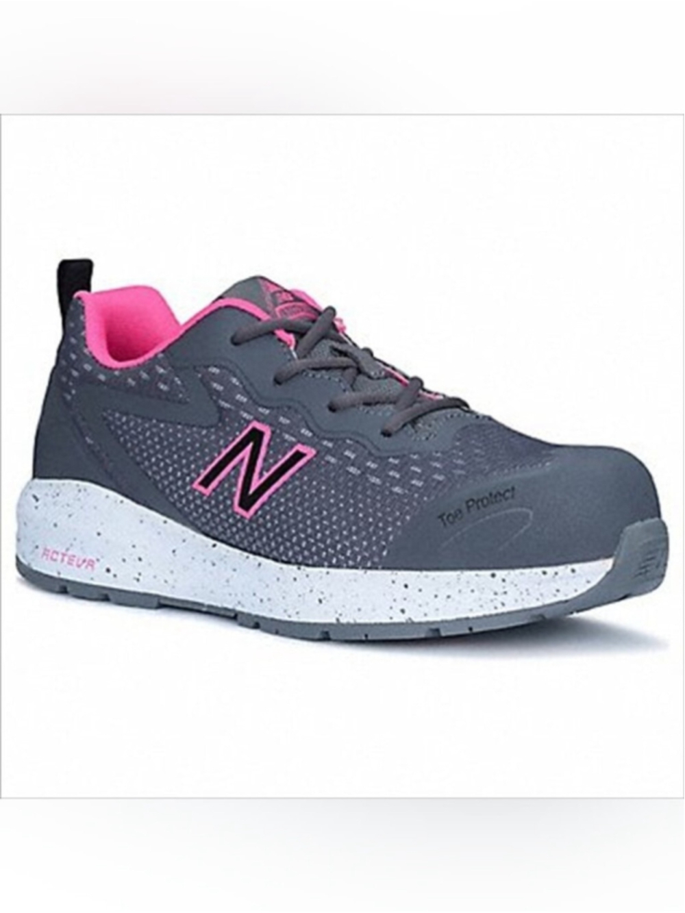 New Balance Women's Logic Composite Toe Work Shoe In Grey And Pink Size 10 Women